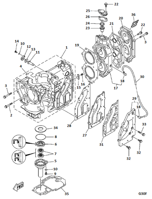 Картер двигателя (обе половинки) (T30-01.06.15/T30-01.06.01/30F-01.04.01.01)
